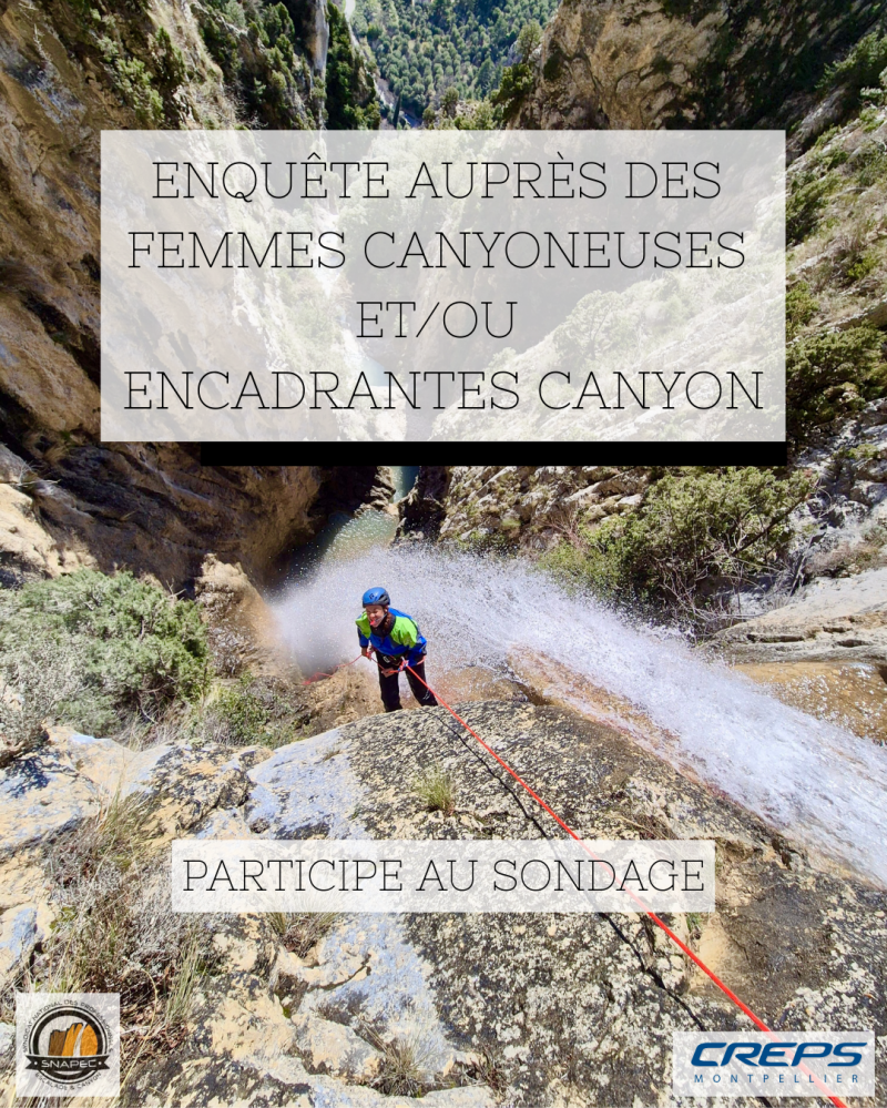 Enqu�te aupr�s des femmes canyoneuses et/ou encadrantes canyon