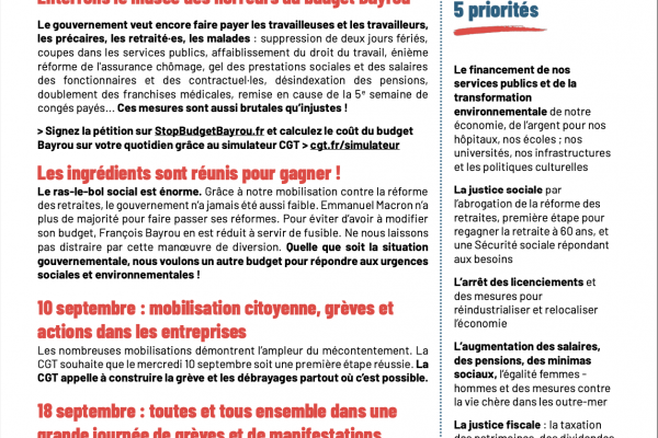 Appels à la grève du 10 et 18 Septembre 2025 !